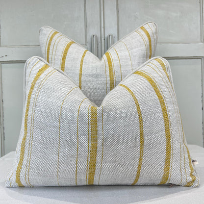 Cushions Made In Fermoie Carskiey Single Stripe Luxury Designer Decorative Neutral Yellow Linen Cushion Pillow Throw Cover