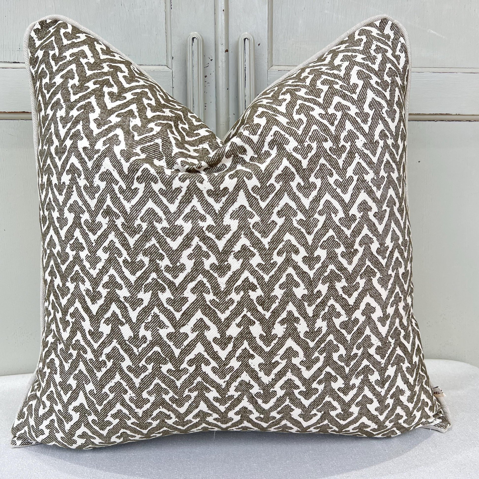 Cushions Made In Fermoie Rabanna Dark Khaki Cotton Decorative Sofa Throw Pillow Cover