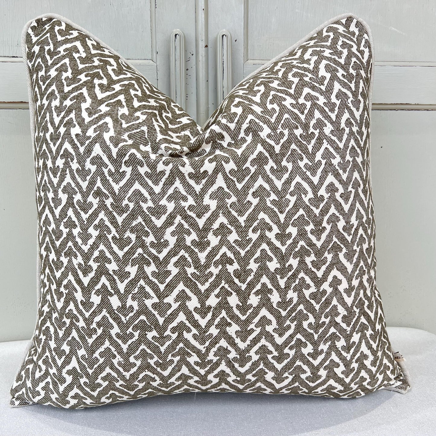 Cushions Made In Fermoie Rabanna Dark Khaki Cotton Decorative Sofa Throw Pillow Cover