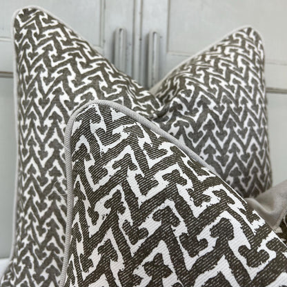 Cushions Made In Fermoie Rabanna Dark Khaki Cotton Decorative Sofa Throw Pillow Cover
