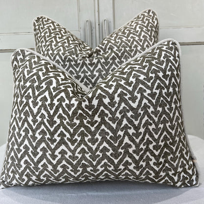 Cushions Made In Fermoie Rabanna Dark Khaki Cotton Decorative Sofa Throw Pillow Cover