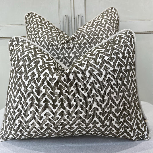 Cushions Made In Fermoie Rabanna Dark Khaki Cotton Decorative Sofa Throw Pillow Cover