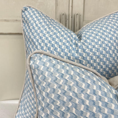 Cushions Made In Fermoie Ruffle Blue Cotton Decorative Sofa Throw Pillow Cover