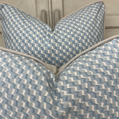 Cushions Made In Fermoie Ruffle Blue Cotton Decorative Sofa Throw Pillow Cover