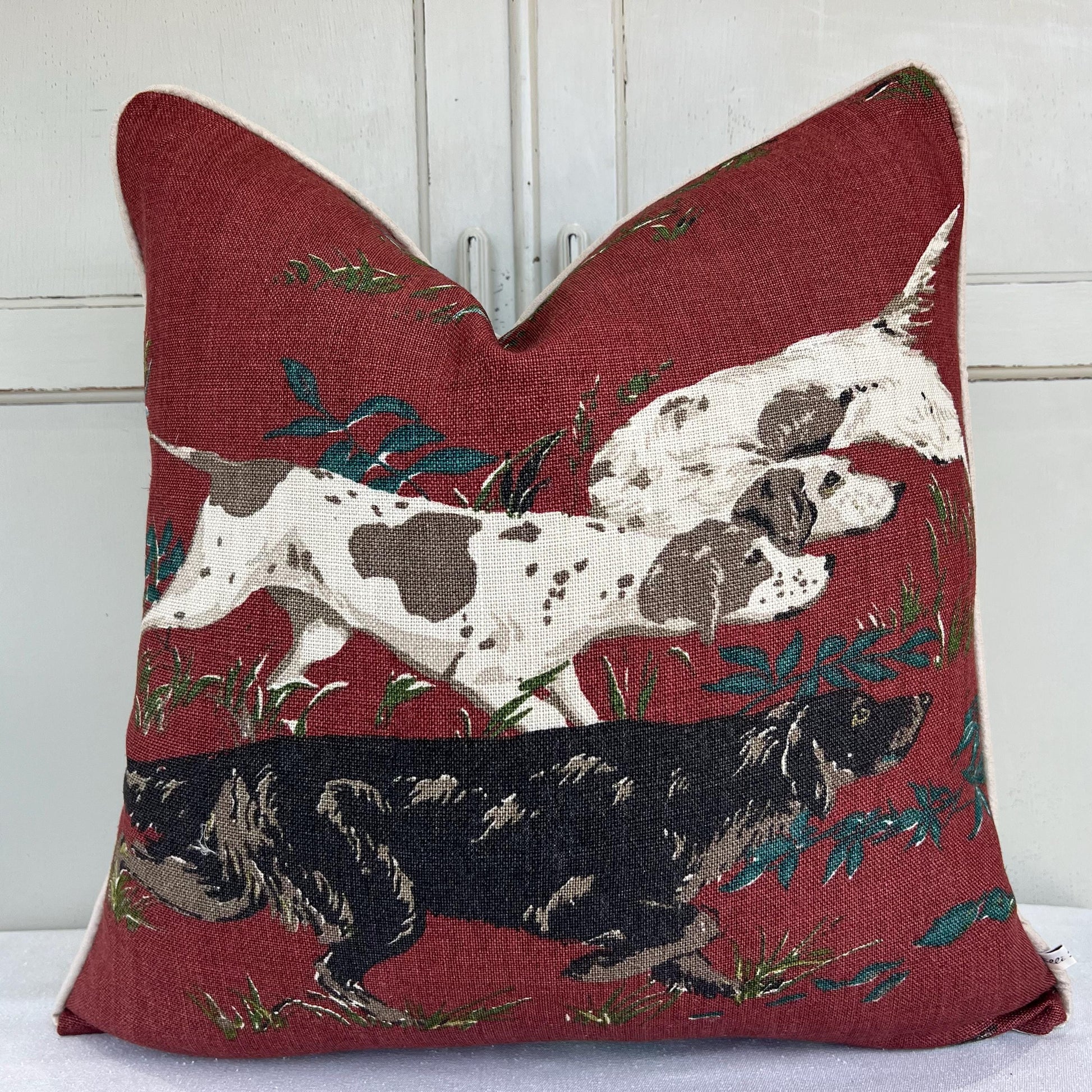 Schumacher Luxury Designer Pointers Burgundy Cushion Pillow Cover