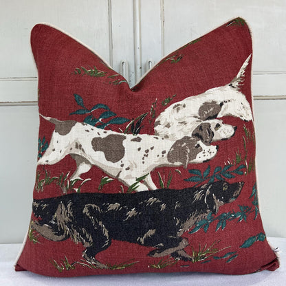 Schumacher Luxury Designer Pointers Burgundy Cushion Pillow Cover
