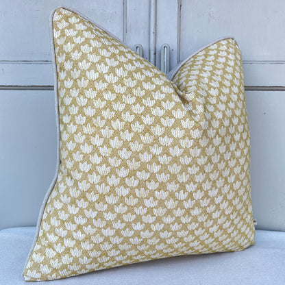 Cushions Made In Fermoie Eythorne Luxury Yellow Neutral Cotton Cushion Pillow Throw Cover