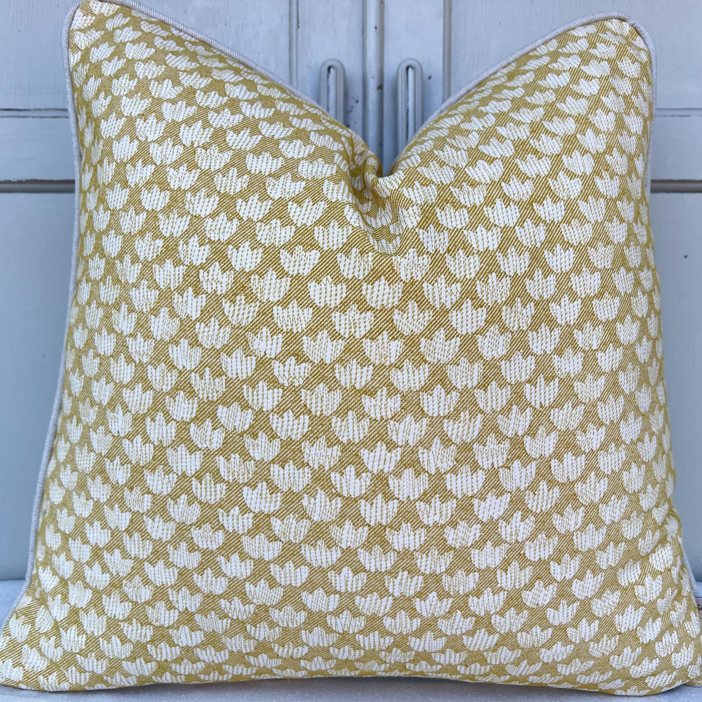 Cushions Made In Fermoie Eythorne Luxury Yellow Neutral Cotton Cushion Pillow Throw Cover