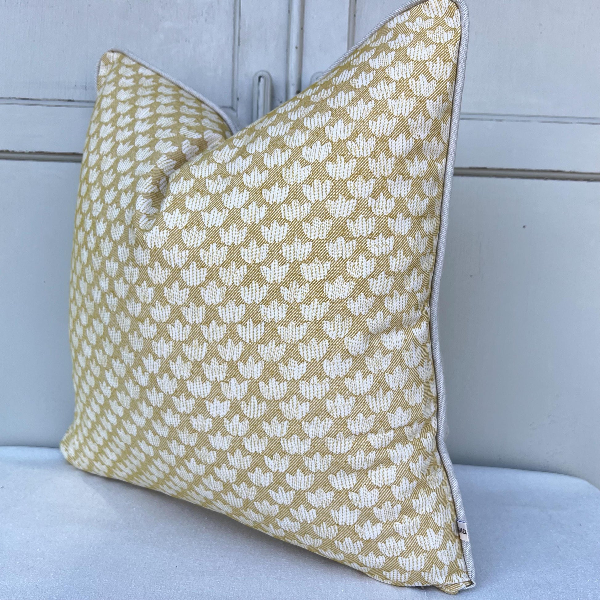 Cushions Made In Fermoie Eythorne Luxury Yellow Neutral Cotton Cushion Pillow Throw Cover
