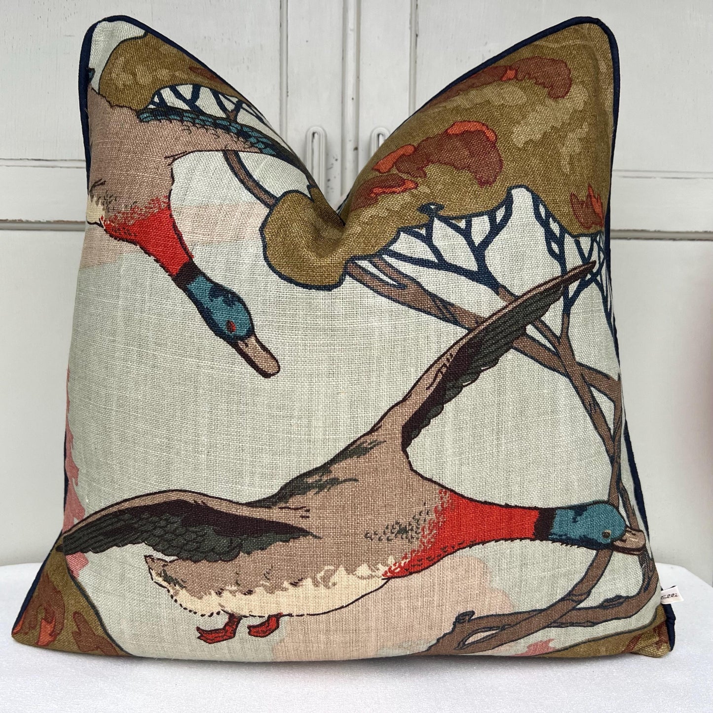 Mulberry Flying Ducks Sky Moss Luxury Designer Decorative Cushion Pillow Cover