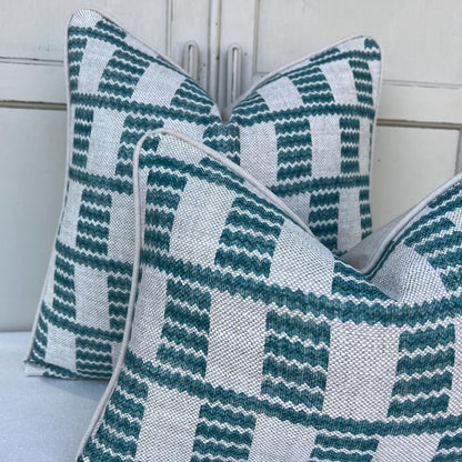 Cushions Made In Fermoie Cove Linen Luxury Designer Decorative Teal Neutral Cushion Pillow Throw Cover