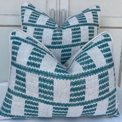 Cushions Made In Fermoie Cove Linen Luxury Designer Decorative Teal Neutral Cushion Pillow Throw Cover