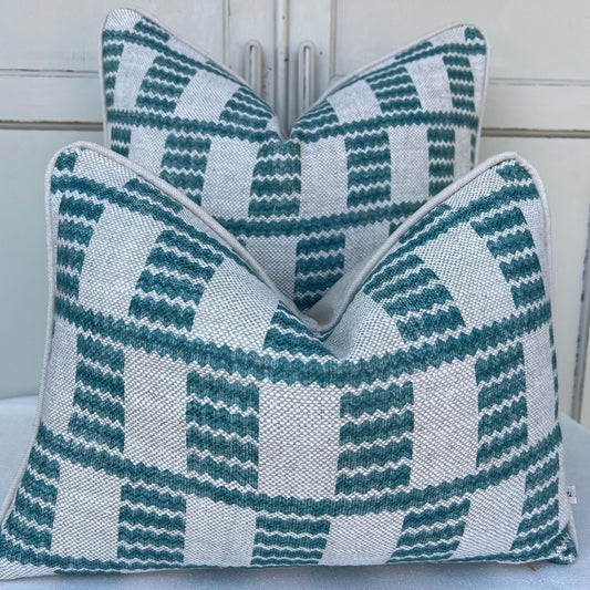 Cushions Made In Fermoie Cove Linen Luxury Designer Decorative Teal Neutral Cushion Pillow Throw Cover
