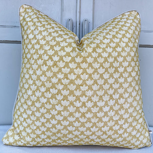 Cushions Made In Fermoie Eythorne Luxury Yellow Neutral Cotton Cushion Pillow Throw Cover