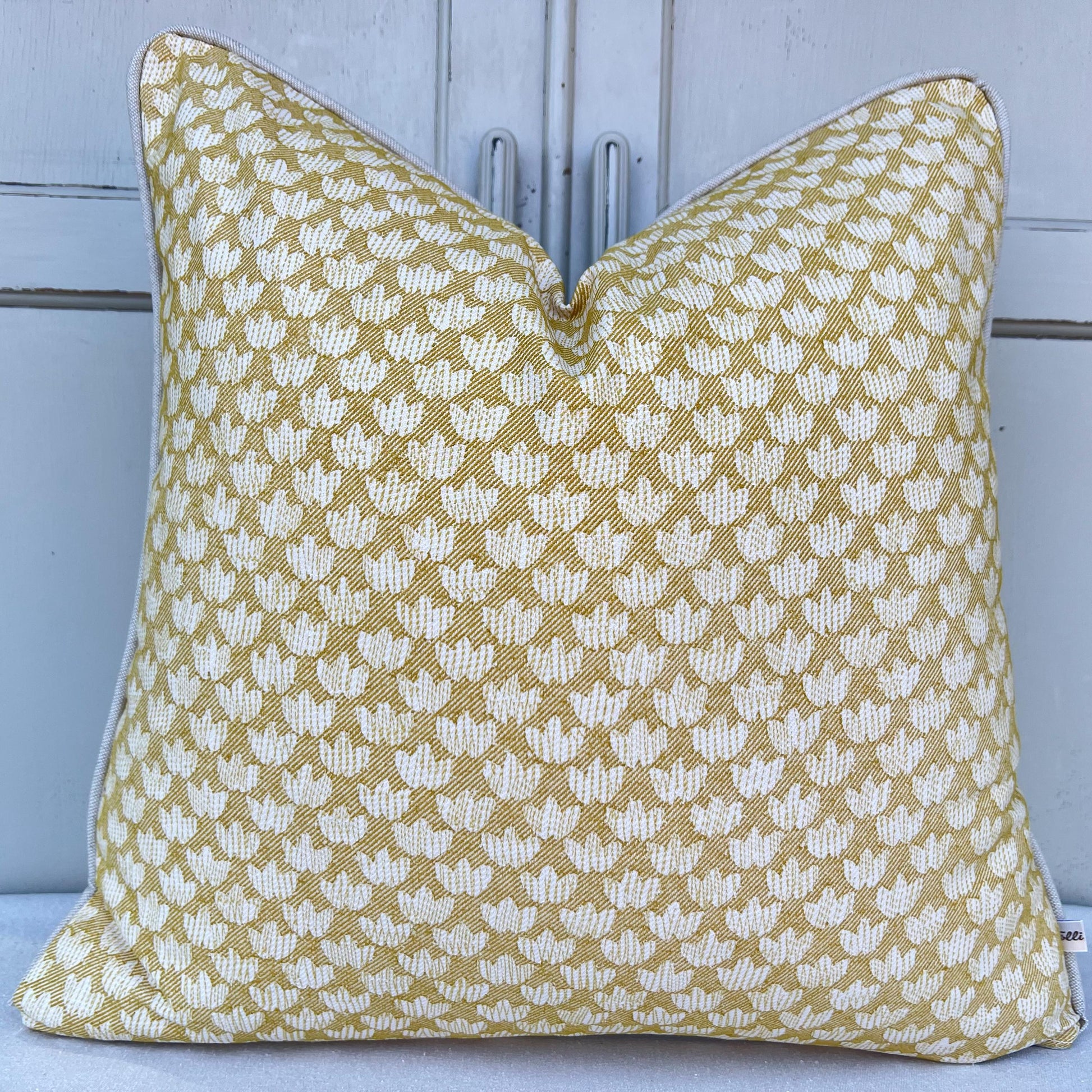 Cushions Made In Fermoie Eythorne Luxury Yellow Neutral Cotton Cushion Pillow Throw Cover