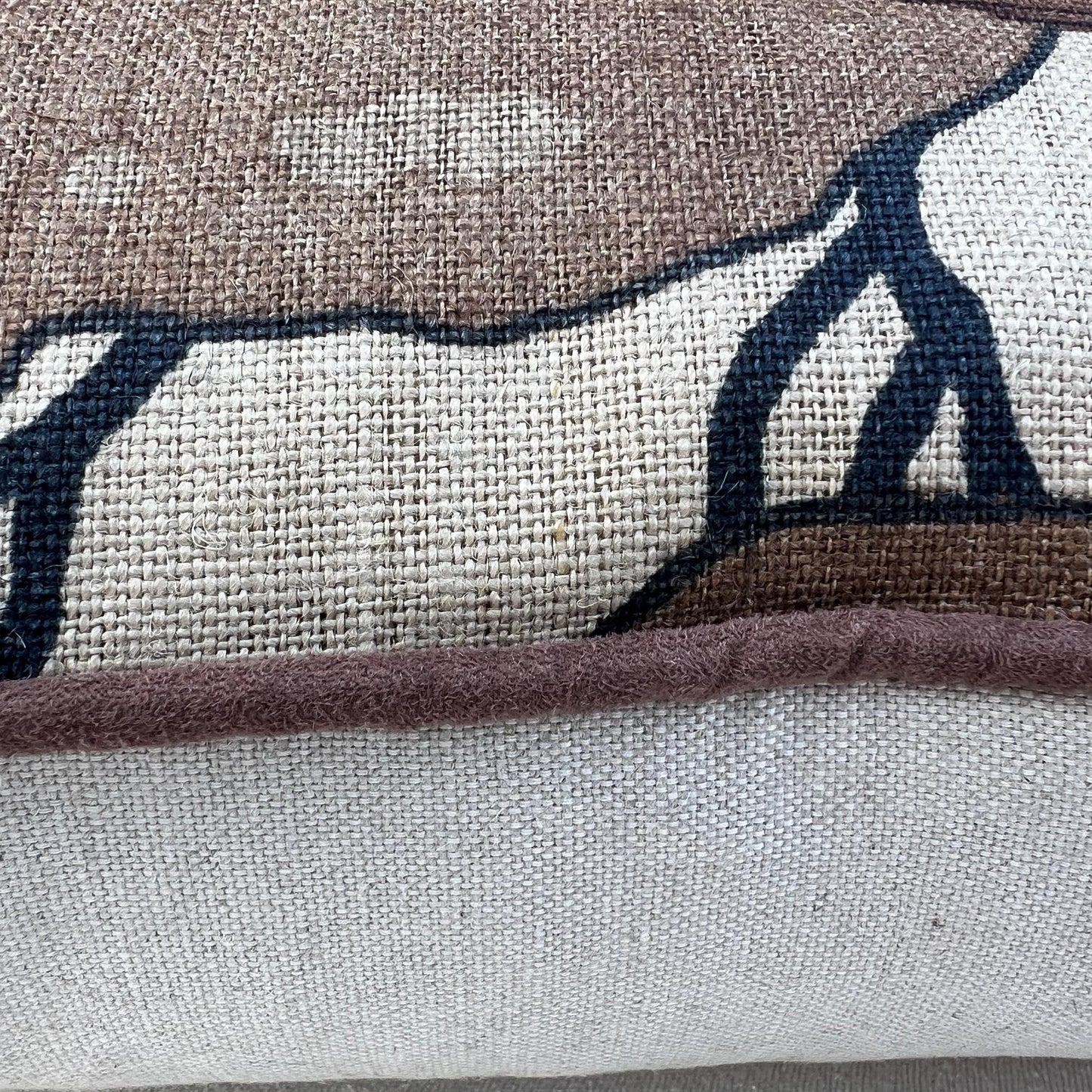 Luxury Designer Mulberry Flying Ducks Stone Brown Lumbar Luxury Cushion Pillow Cover