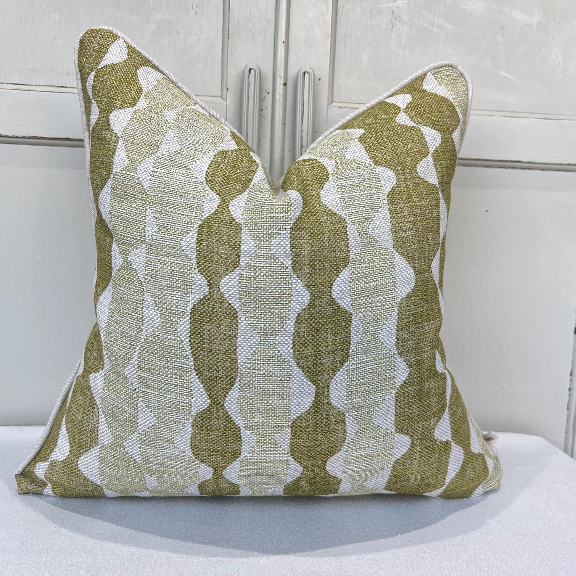 Fermoie Whittle Luxury Designer Decorative Green Linen Cushion Pillow Throw Cover