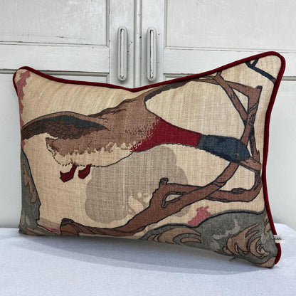 Mulberry Flying Ducks Camel Grey Luxury Designer Decorative Cushion Pillow Cover