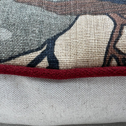 Mulberry Flying Ducks Lumbar Camel Grey Luxury Designer Decorative Cushion Pillow Cover