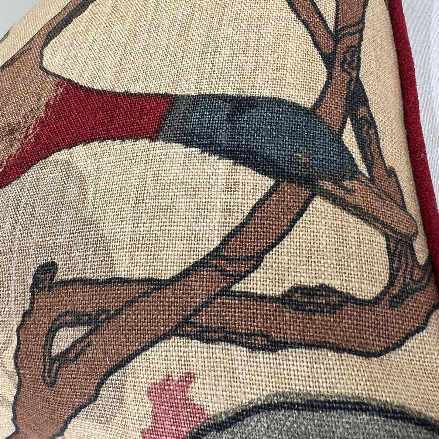 Mulberry Flying Ducks Lumbar Camel Grey Luxury Designer Decorative Cushion Pillow Cover