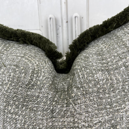 Fermoie Cloud Luxury Designer Decorative Olive Green Linen Cushion Pillow Throw Cover