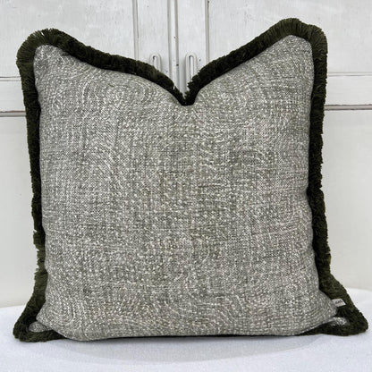 Fermoie Cloud Luxury Designer Decorative Olive Green Linen Cushion Pillow Throw Cover