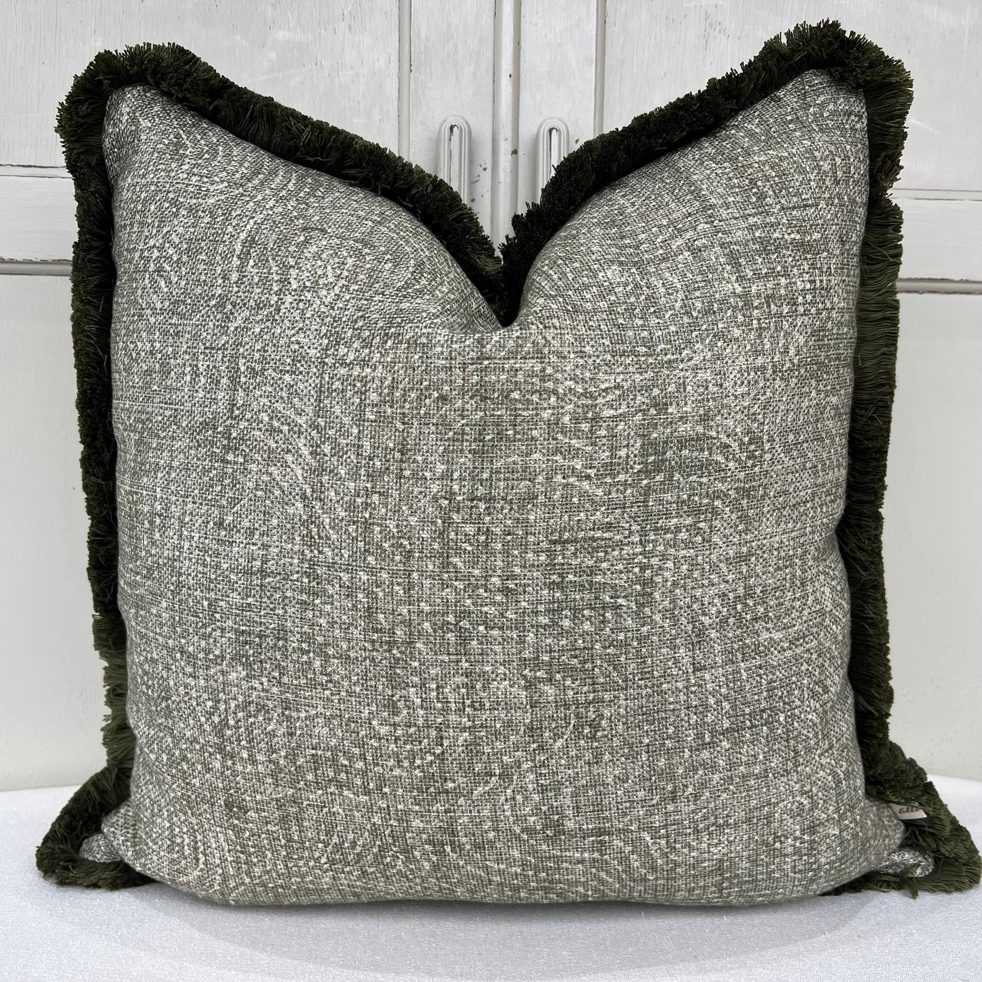 Fermoie Cloud Luxury Designer Decorative Olive Green Linen Cushion Pillow Throw Cover