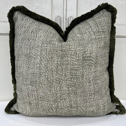 Fermoie Cloud Luxury Designer Decorative Olive Green Linen Cushion Pillow Throw Cover