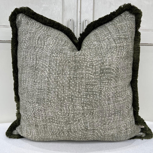 Fermoie Cloud Luxury Designer Decorative Olive Green Linen Cushion Pillow Throw Cover