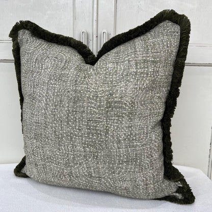 Fermoie Cloud Luxury Designer Decorative Olive Green Linen Cushion Pillow Throw Cover