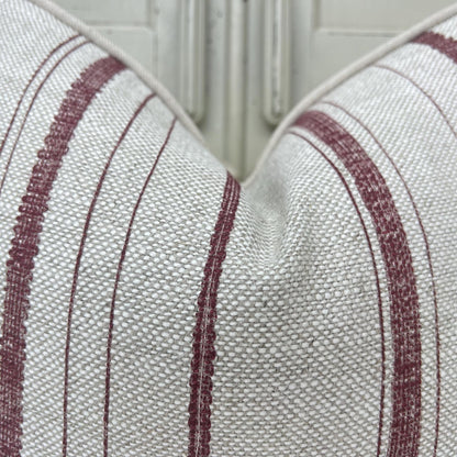 Cushions Made In Fermoie Carskiey Single Stripe Luxury Designer Decorative Neutral Rusty Red Linen Cushion Pillow Throw Cover