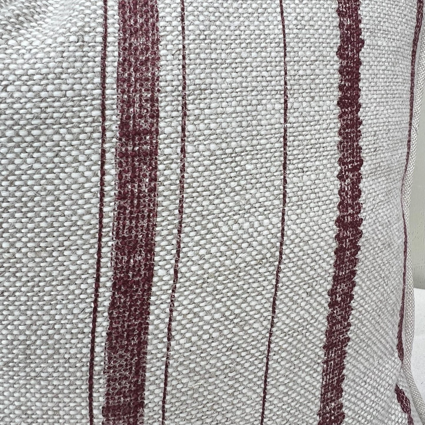 Cushions Made In Fermoie Carskiey Single Stripe Luxury Designer Decorative Neutral Rusty Red Linen Cushion Pillow Throw Cover