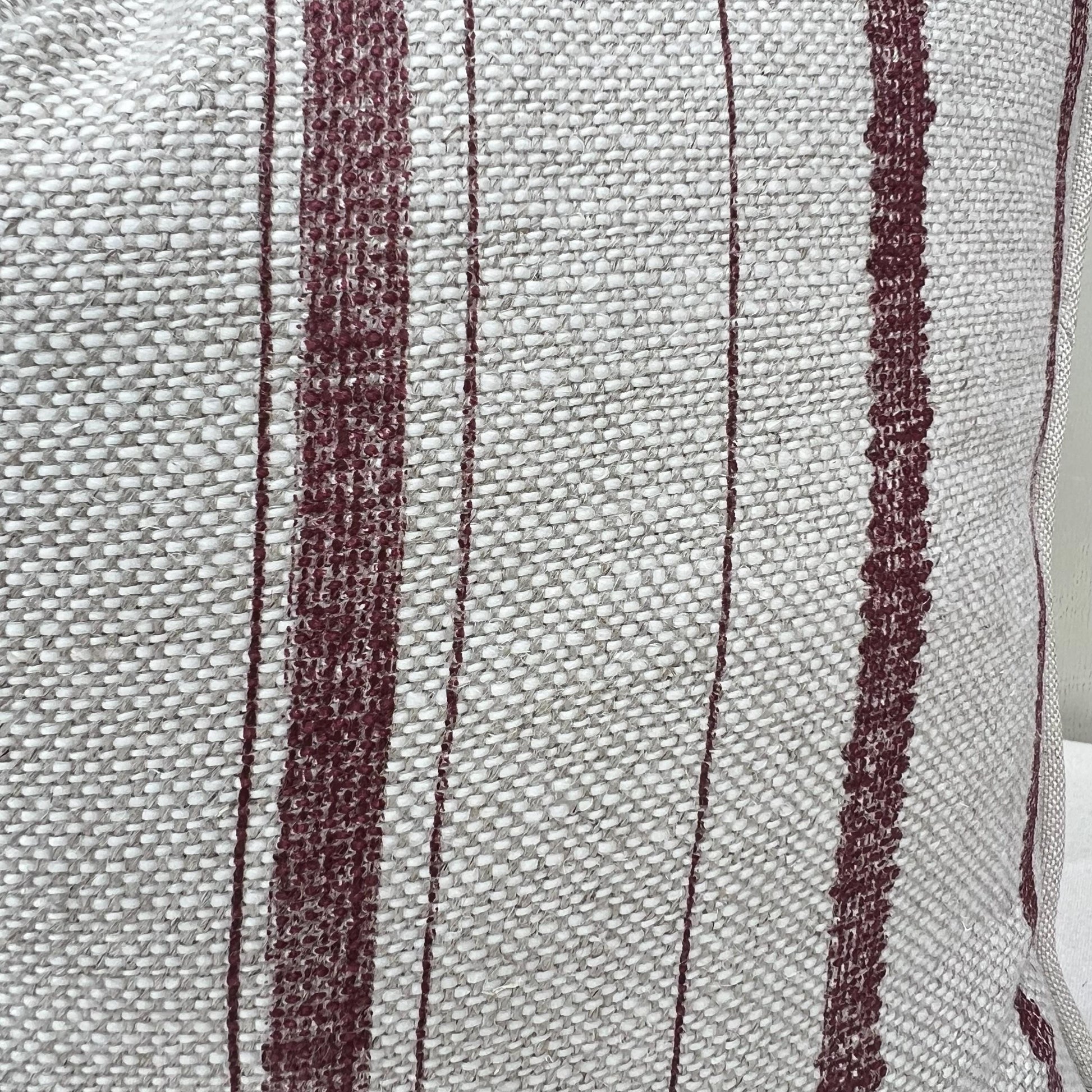 Cushions Made In Fermoie Carskiey Single Stripe Luxury Designer Decorative Neutral Rusty Red Linen Cushion Pillow Throw Cover