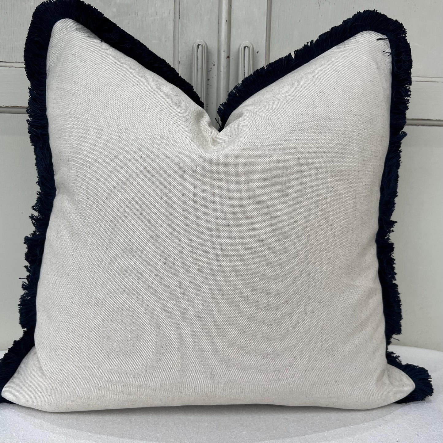 Brush Fringe Cushions Made In Fermoie Cove Blue Fabric Linen Cushion Pillow Throw Cover