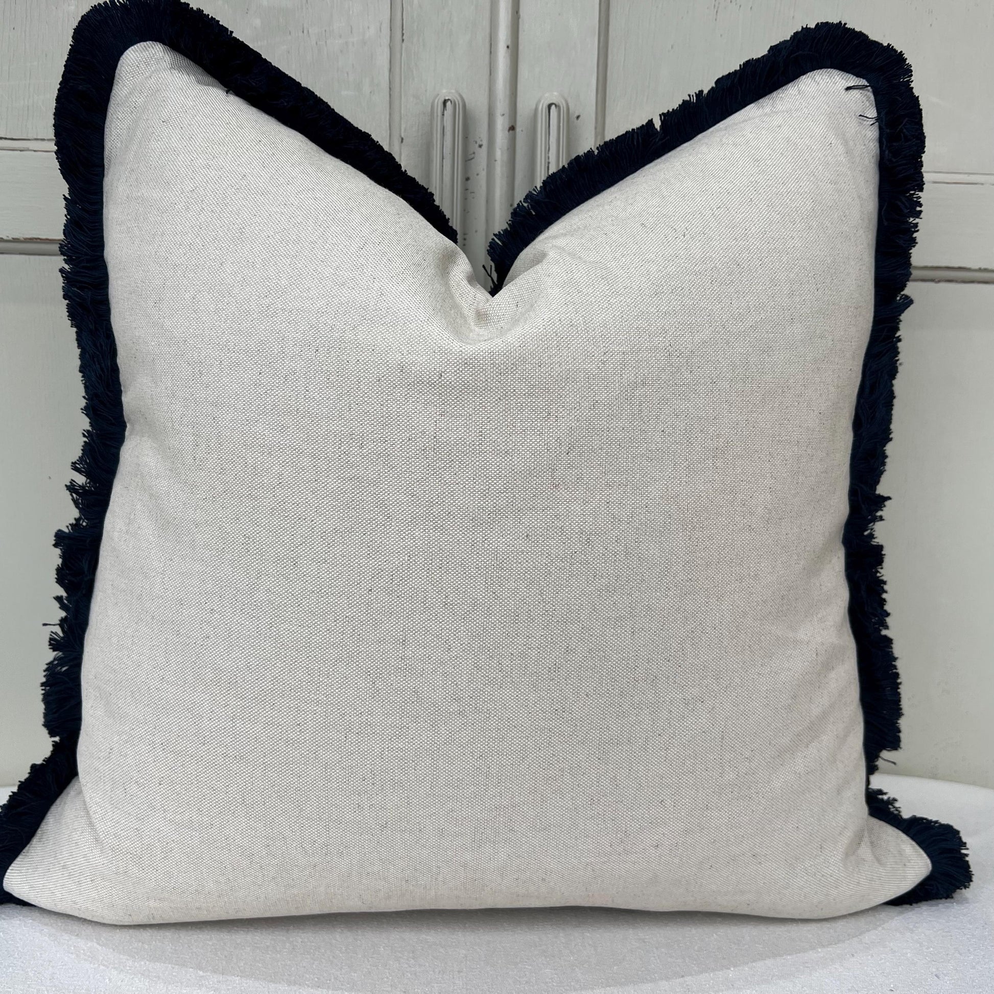 Brush Fringe Cushions Made In Fermoie Cove Blue Fabric Linen Cushion Pillow Throw Cover
