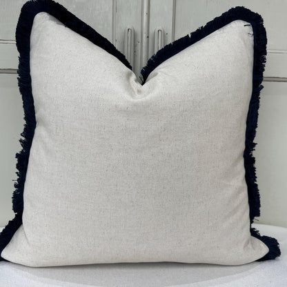 Brush Fringe Cushions Made In Fermoie Cove Blue Fabric Linen Cushion Pillow Throw Cover