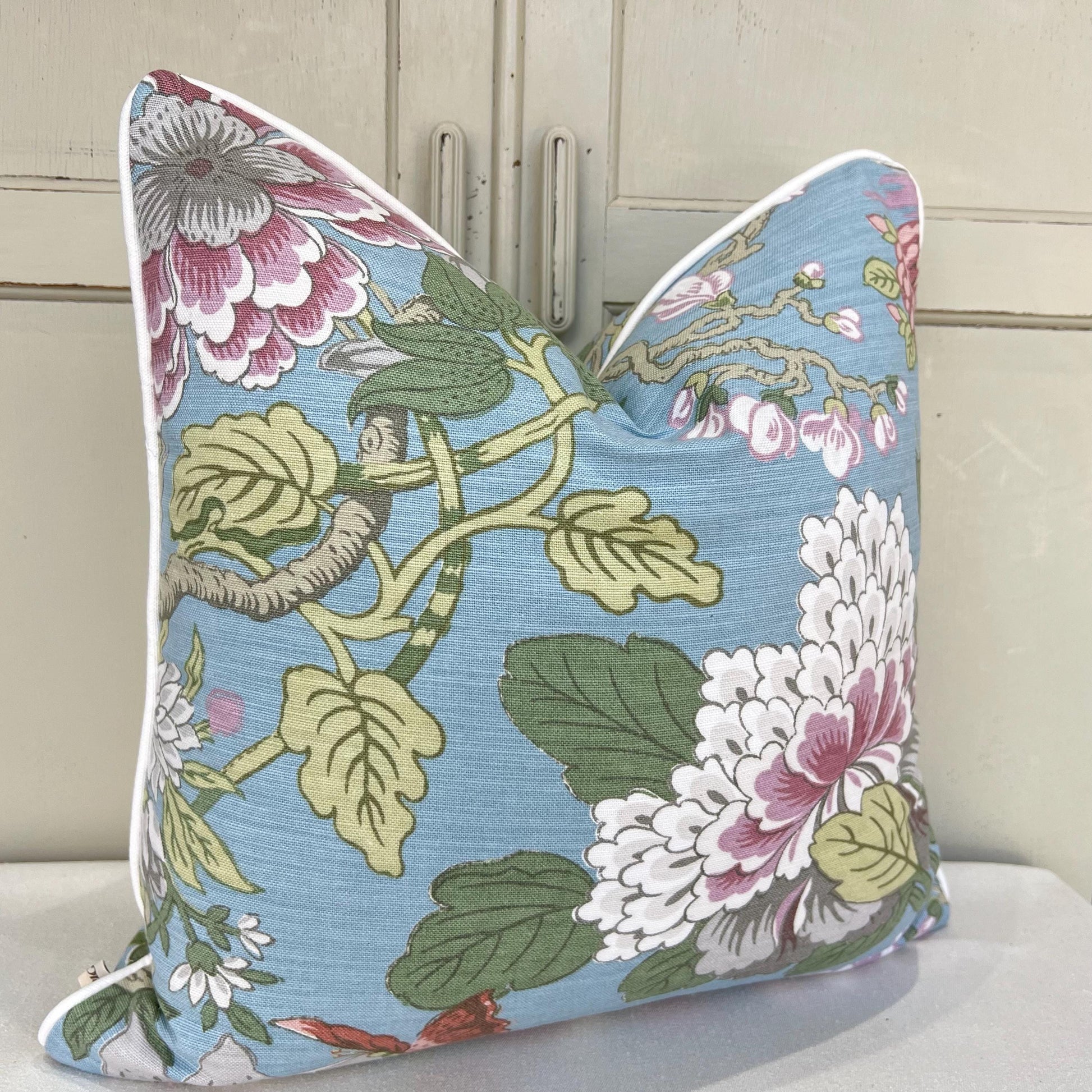 GP & Baker Magnolia Luxury Designer Lilac Blue Green Decorative Cushion Pillow Throw Cover