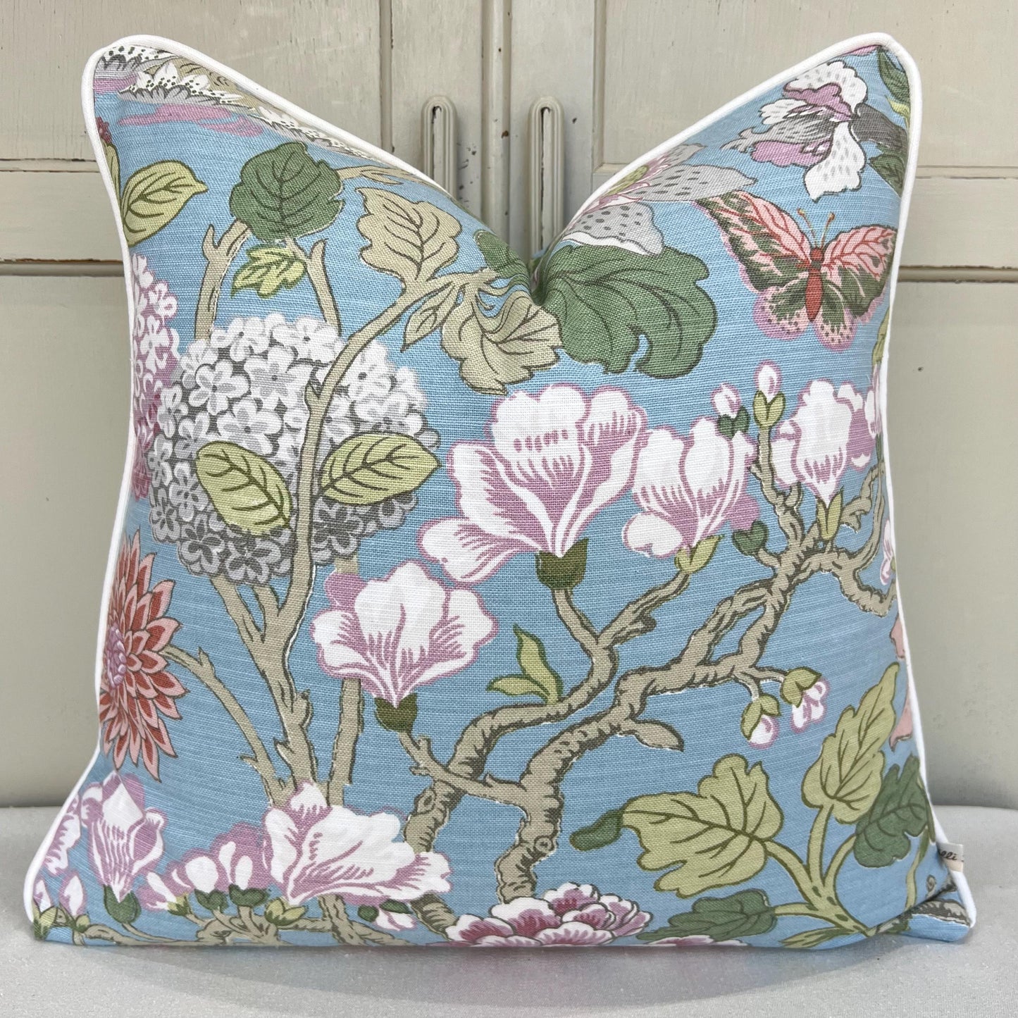 GP & Baker Magnolia Luxury Designer Lilac Blue Green Decorative Cushion Pillow Throw Cover