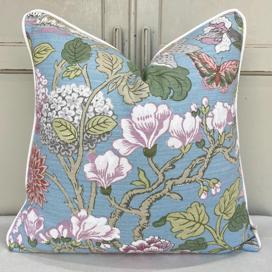 GP & Baker Magnolia Luxury Designer Lilac Blue Green Decorative Cushion Pillow Throw Cover