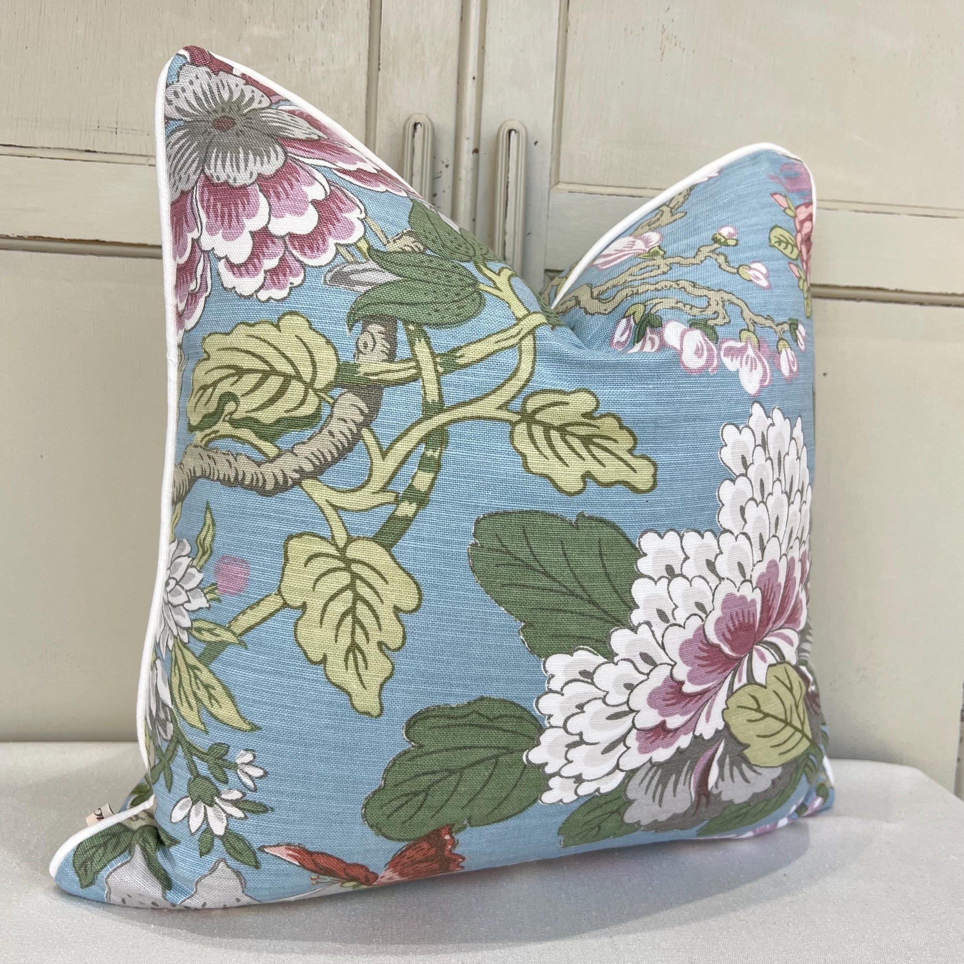 GP & Baker Magnolia Luxury Designer Lilac Blue Green Decorative Cushion Pillow Throw Cover