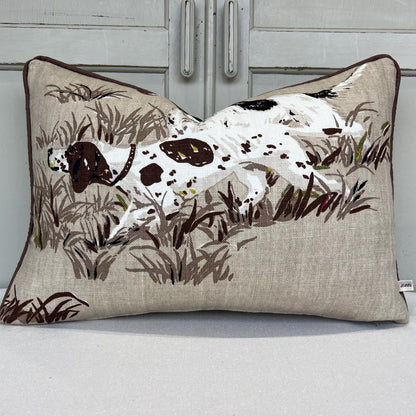 Schumacher Luxury Designer Pointers Tan Beige Lumbar Decorative Cushion Pillow Throw Cover