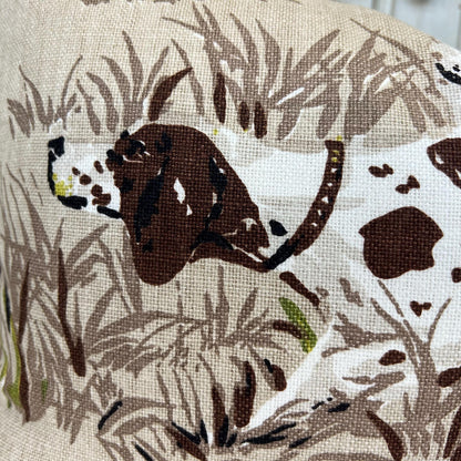 Schumacher Luxury Designer Pointers Tan Beige Lumbar Decorative Cushion Pillow Throw Cover