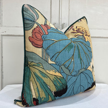 GP & J Baker Nympheus Taupe Beige Luxury Designer Linen Decorative Cushion Throw Pillow Cover