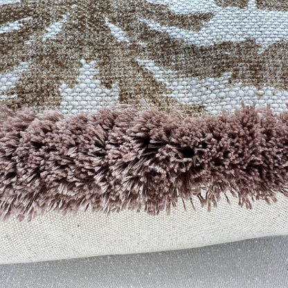 Fermoie Marlborough Designer Brush Fringe Decorative Brown Linen Cushion Pillow Throw Cover