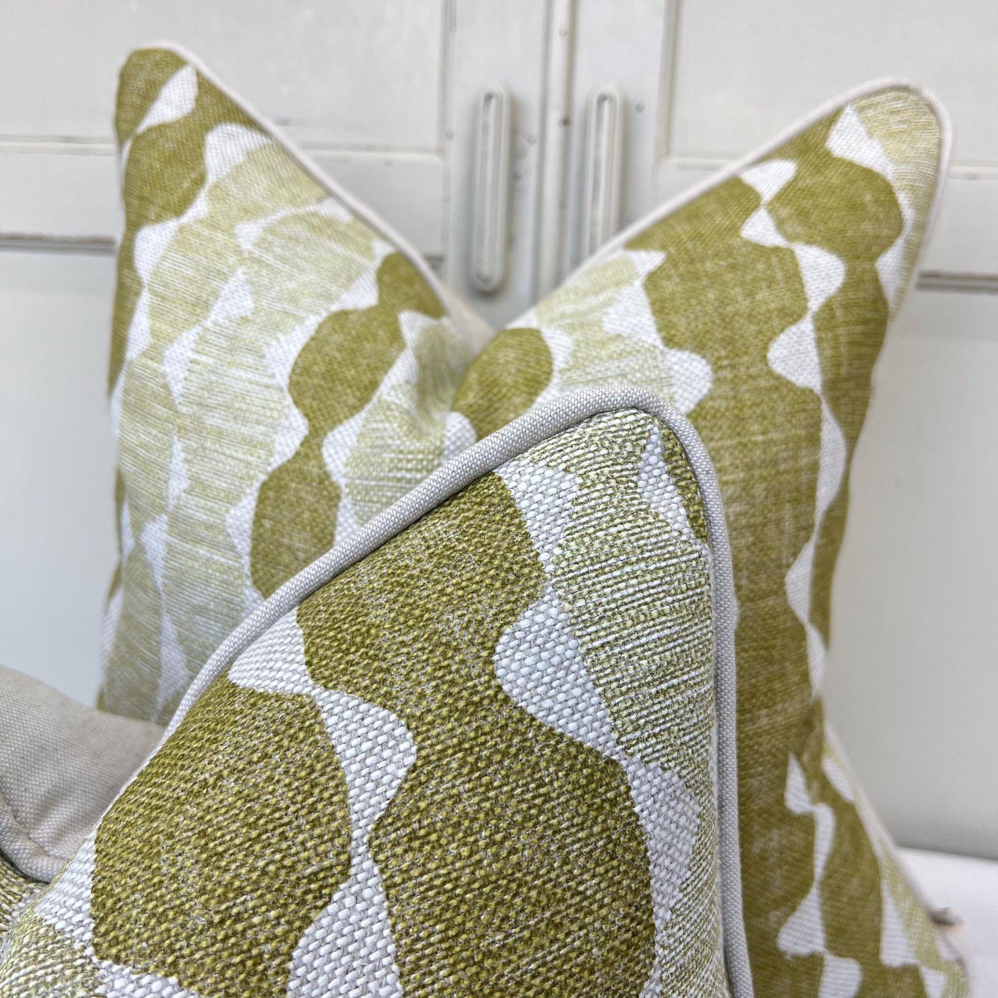 Fermoie Whittle Luxury Designer Decorative Green Linen Cushion Pillow Throw Cover