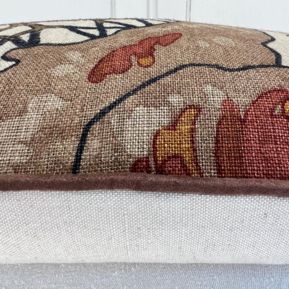 Luxury Designer Mulberry Flying Ducks Stone Brown Lumbar Luxury Cushion Pillow Cover