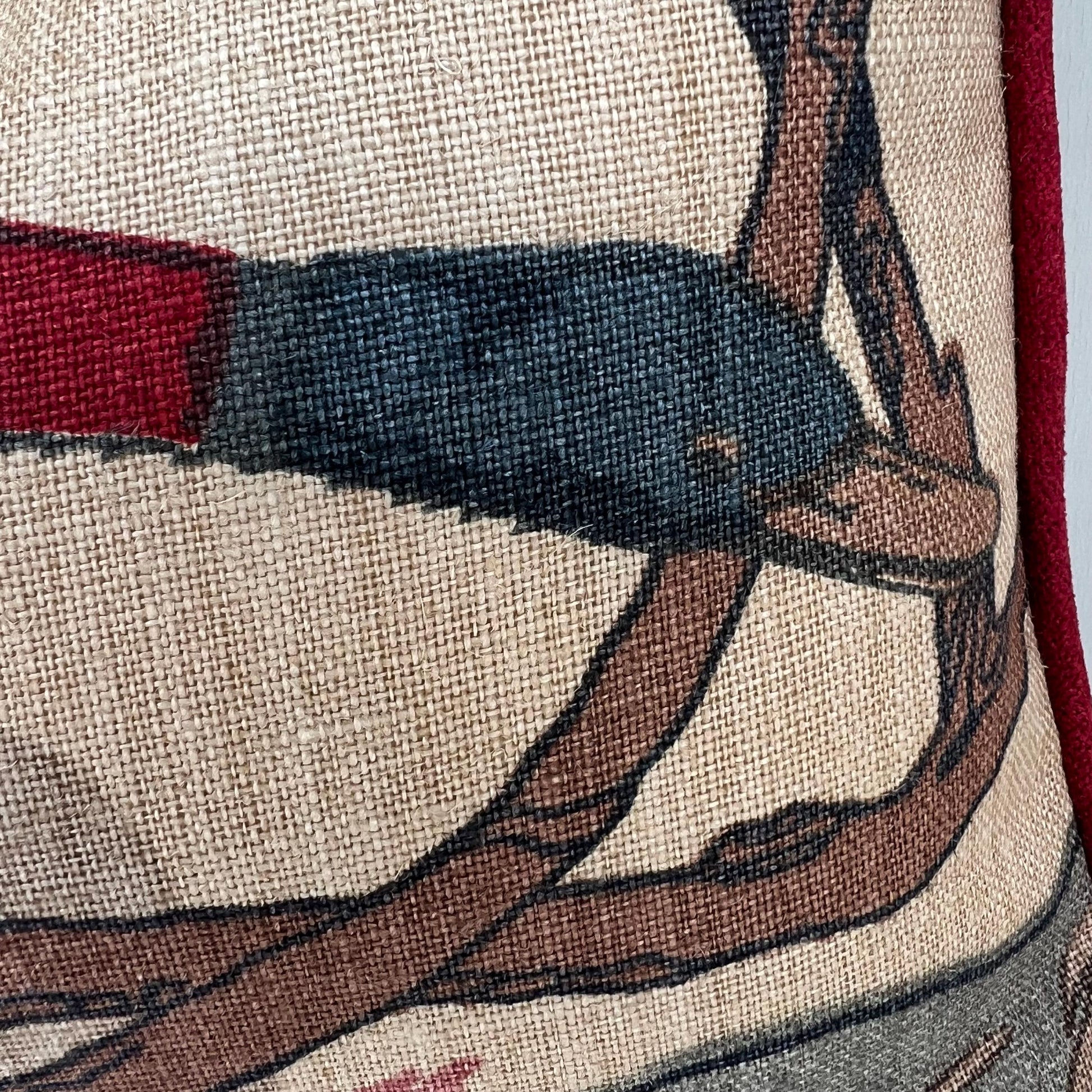 Mulberry Flying Ducks Lumbar Camel Grey Luxury Designer Decorative Cushion Pillow Cover