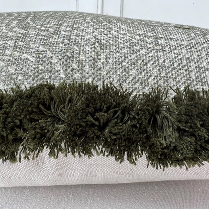 Fermoie Cloud Luxury Designer Decorative Olive Green Linen Cushion Pillow Throw Cover