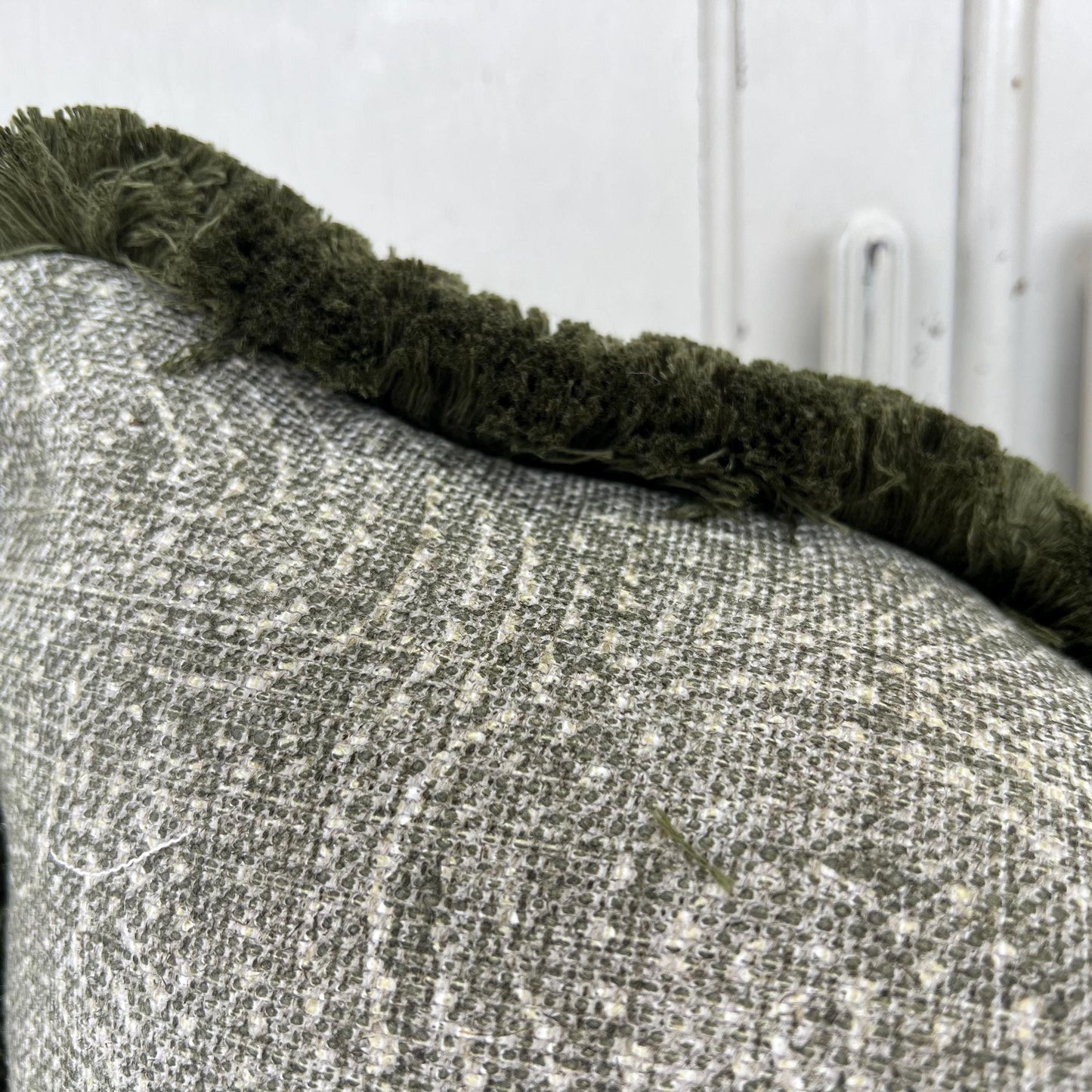 Fermoie Cloud Luxury Designer Decorative Olive Green Linen Cushion Pillow Throw Cover