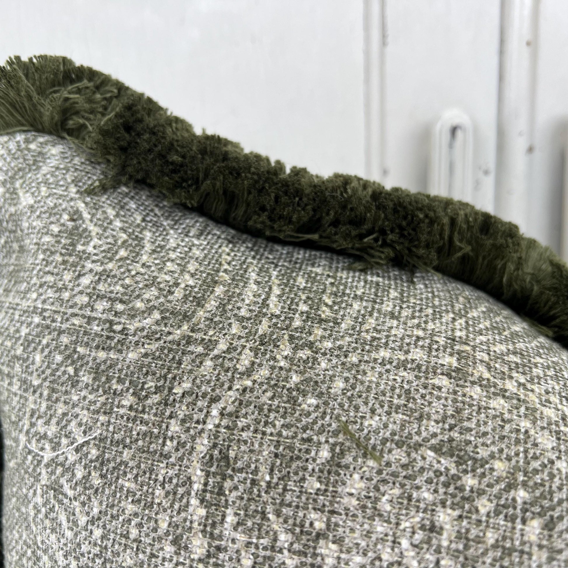 Fermoie Cloud Luxury Designer Decorative Olive Green Linen Cushion Pillow Throw Cover